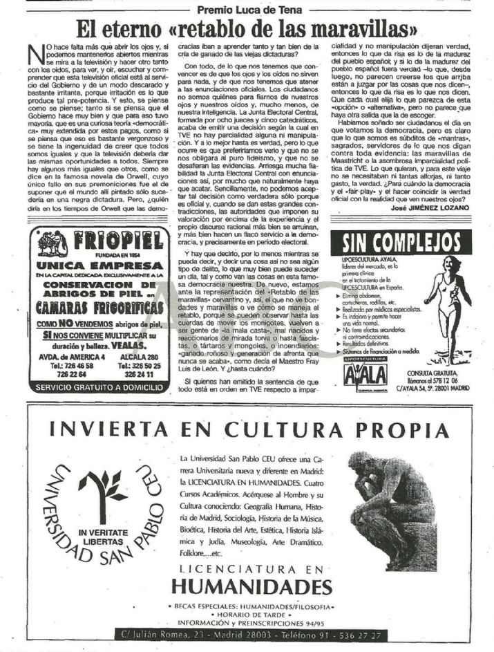 El eterno �retablo de las maravillas�. Diario ABC